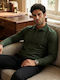 Herrenblusen Langarm Khaki Polo