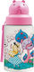 Laken Oby Kids Thermos Water Bottle Stainless Steel with Straw Pink 350ml