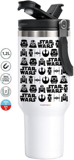 Star Wars Pattern Mega Travel Mug Double Wall Thermos 1.2l