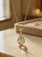 Clear Crystal Drop Necklace Gold Stainless Steel