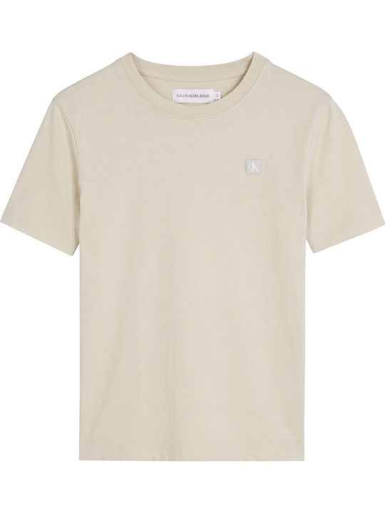 Calvin Klein Παιδικό T-shirt Εκρού Badge