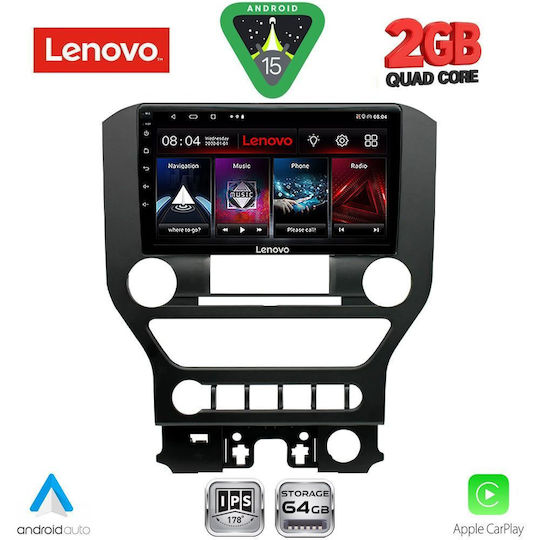 Lenovo Car Audio System for Ford Mustang 2015-2020 Bluetooth USB WiFi GPS Apple CarPlay Android Auto with 9" Touch Screen