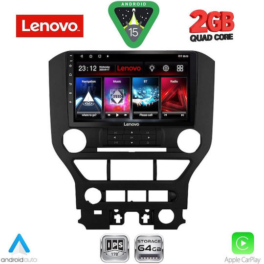 Lenovo Car Audio System for Ford Mustang 2015-2020 Bluetooth USB WiFi GPS Apple CarPlay Android Auto with 9" Touch Screen