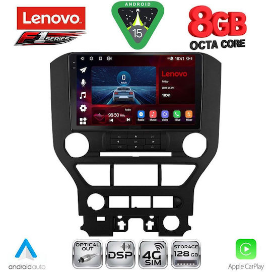 Lenovo Ηχοσύστημα Αυτοκινήτου για Ford Mustang 2015-2020 (Bluetooth/USB/WiFi/GPS/Apple-Carplay/Android-Auto) με Οθόνη Αφής 9"