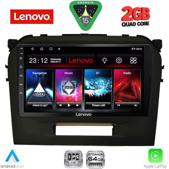 Lenovo Автомобилна Аудио Система за Suzuki Vitara 2016-2025 (Bluetooth/USB/Вграден Wi-Fi/GPS/Apple CarPlay/Android Auto) с Touch Screen 9"