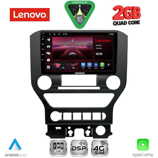 Lenovo Car Audio System for Ford Mustang 2015-2020 (Bluetooth/USB/WiFi/GPS/Apple CarPlay/Android Auto) with 9" Touch Screen