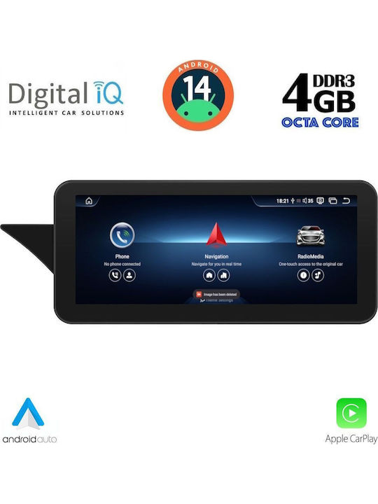 Digital IQ Car Audio System for Mercedes-Benz E Class C207 2009-2012 Bluetooth USB AUX WiFi GPS Apple CarPlay Android Auto with 10.25" Touch Screen