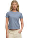 Essential Damenbluse Gestreift Tidal Blau Streifen