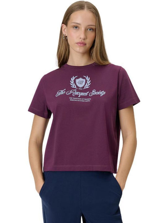 Damen T-shirt Burgundisch