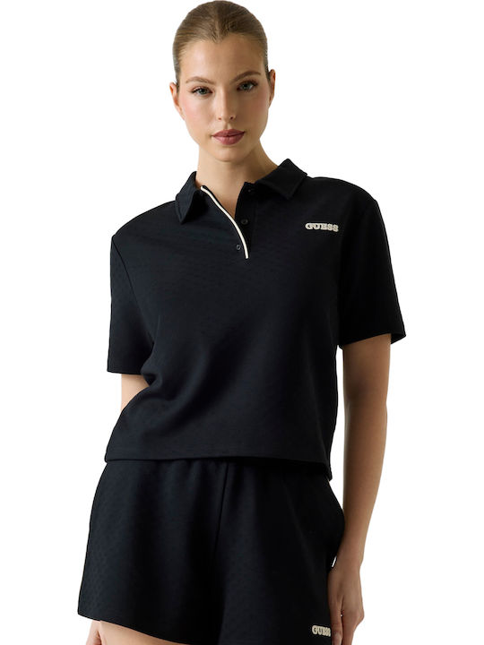 Guess Γυναικεία Polo Μπλούζα Μαύρη
