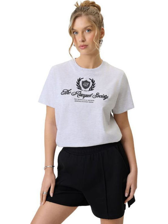 4F Damen T-shirt Cool Hellgrau Melange