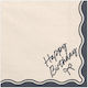 Party Napkins Happy Birthday Black Bow 16.5×16.5cm 12 Pieces