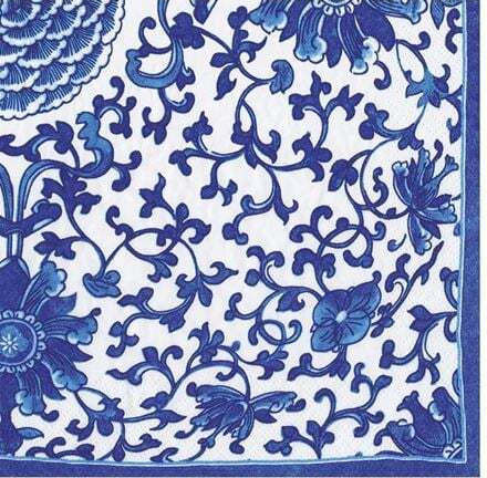 Xαρτοπετσέτες Luncheon Indigo Garden Blue White 16.5x16.5cm Caspari 20 Tεμάχια
