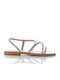 Leather Women's Flat Sandals Silver