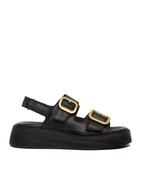 Komis & Komis Sandale Casual Damă Flatforme Negre