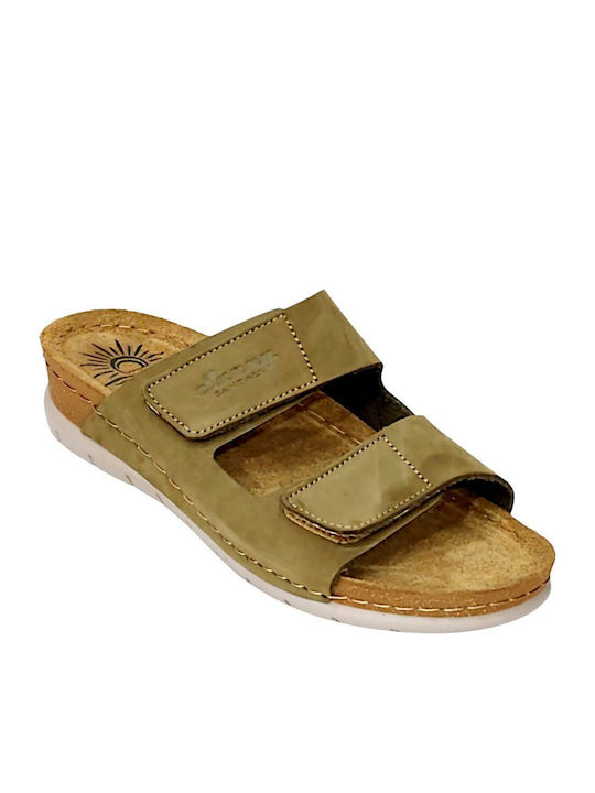 Women's Flat Sandals Green ALTEA-60105-Olive