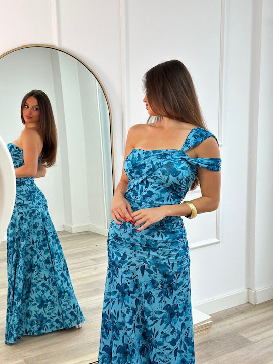Summer Maxi Dress for Wedding and Christening Blue