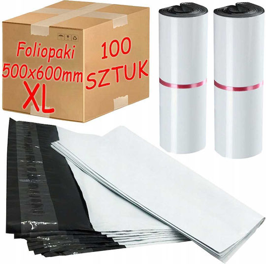 Pungi Curier Albe Xl 500x600mm 100 Bucăți