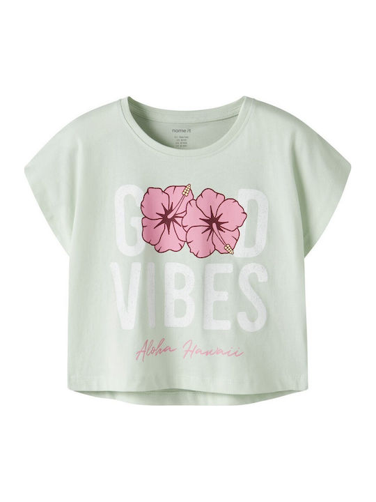 Name It Kids Crop Top Mint Good Vibes
