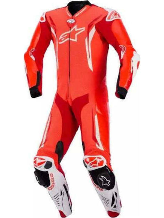 Alpinestars Мъжки Кожен Костюм За Мотоциклетист Червен