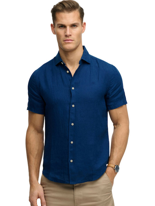 Superdry Short Sleeve Shirt Btn/french Blue