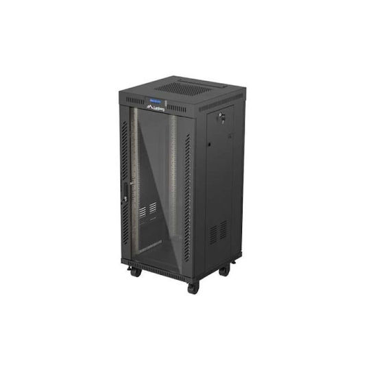 Lanberg Επιδαπέδια Καμπίνα Rack 19U Μαύρο FF01-6624-12BL