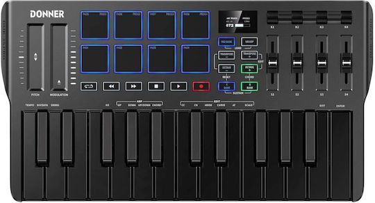 Donner Midi Controller with 25 Keys Black