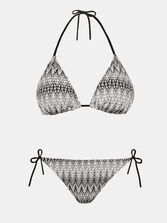 Rock Club Set Bikini Ζακάρ Μαύρο