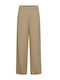 Women's Fabric Trousers in Regular Fit Beige