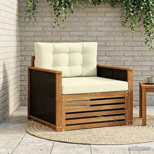 Gartenstühle Außentisch Holz Natur Mit Kissen