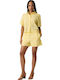 Short Sleeve Women's Linen Shirt Yellow
