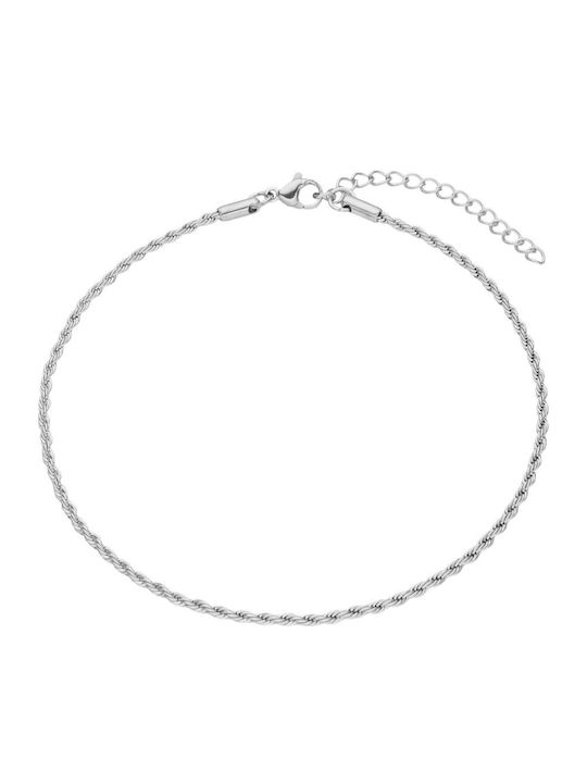 Silver And More Гривна за глезен от стомана 24см