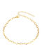 Silver And More Gold Plated Steel Anklet Chain 21cm