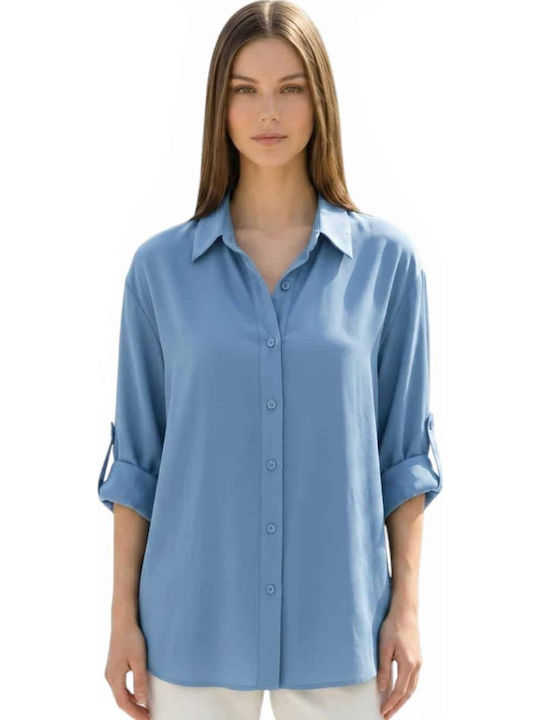 Rebekka Long Sleeve Women's Shirt Light Blue