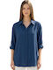 Long Sleeve Women's Shirt Dark Blue