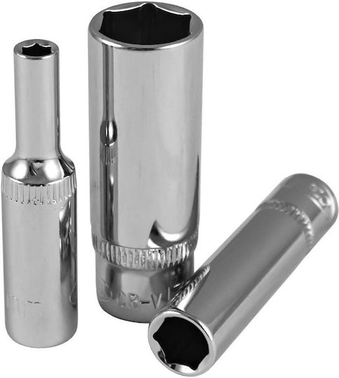 JBM Long Socket with 1/4" Square Drive HEX Diameter 9mm