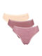 Cotton Women's Briefs 3Pack with Lace Dusty Pink
