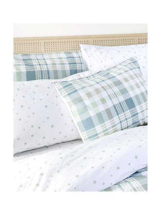 Nima Miles Σετ Μαξιλαροθήκες Oxford White-green 52x72εκ.