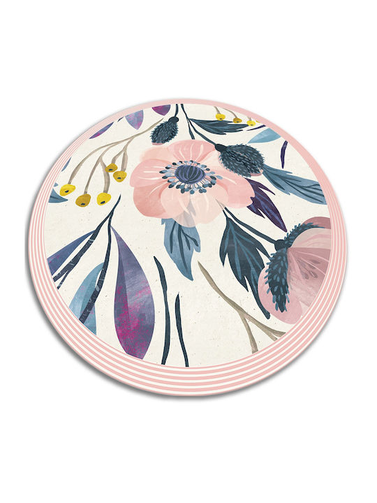 Tulup Rundes Küchenmatte Mit Blumen 140cm