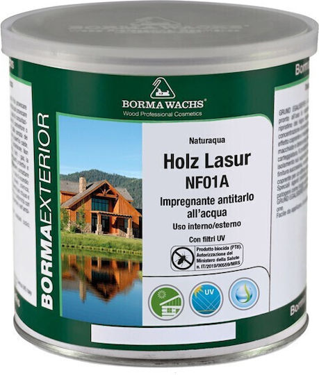 Borma Wachs Naturaqua Holz Lasur Wood Preservative Water No53 Light Walnut 750ml