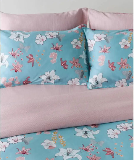 Kentia Set Husă pentru Pilotă Bumbac Satinat 220x240cm Super King cu 2 Fețe de Pernă Stylish Darlyn Stylish Darlyn