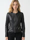 Leather Women's Jacket for Winter Black Amelia