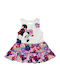 Minnie Mouse Mädchenkleid Ärmellos Blumen Weiß/Mehrfarbig