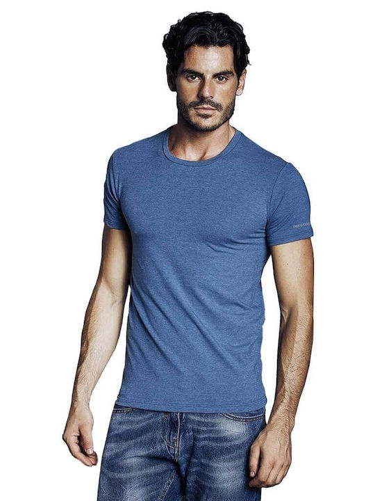 Men's Short Sleeve Undershirt Blue-Jeans