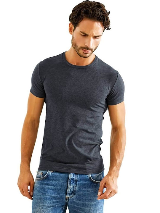 Men's Short Sleeve Dark Gray Melange Undershirt