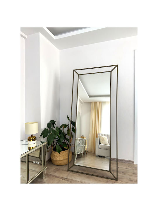 SteweHome Full Length Wall Mirror with Metallic Frame 180x80cm