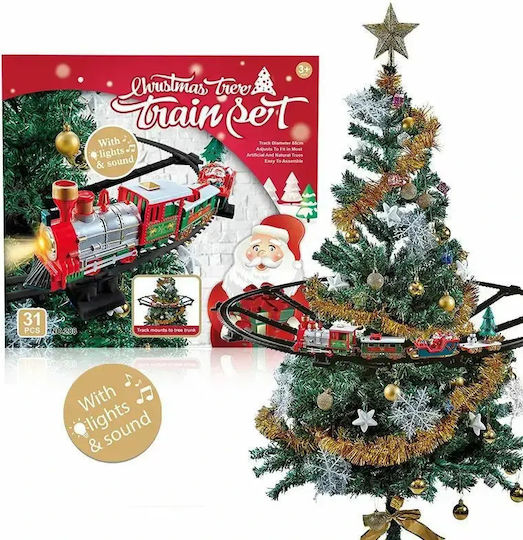 Electric Train Christmas Tree Sound Light 4 Carriages