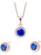 Silver And More Schmuckset mit Halskette und Ohrringen aus vergoldetem Silber mit Steinen CAPK016-17B