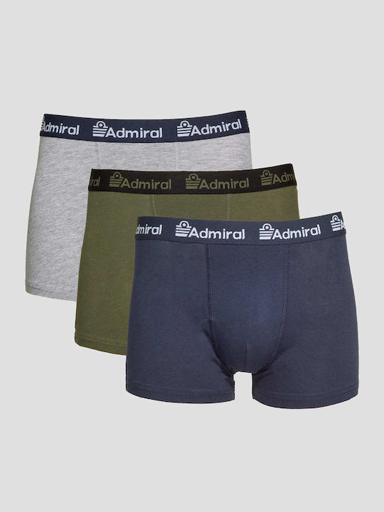 Admiral Ανδρικά Μποξεράκια Χακι 3Pack