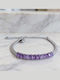 Purple Baguette Crystal Bracelet Silver Stainless Steel